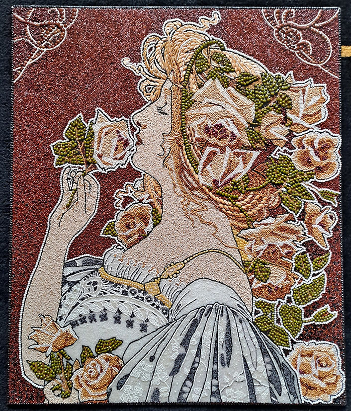 Le femme aux roses